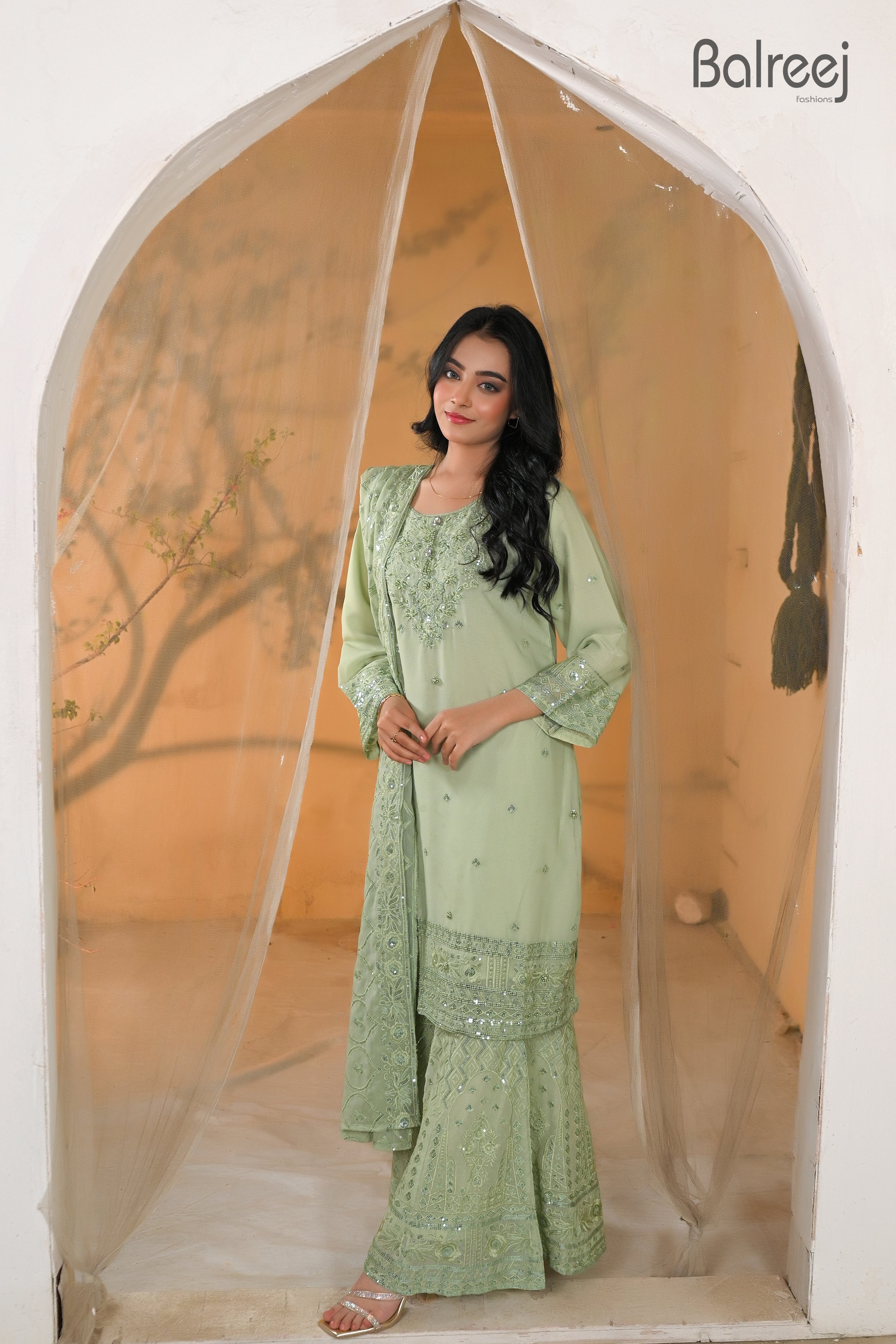 3PC 3D Gharara Suit | Latest Wedding & Festive Designer Wear